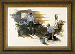 William Henry Dethlef Koerner - Interior Cabin Scene. Oil on panel painting.