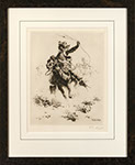 William Robinsoin Leigh - The Roper. Drypoint Etching.