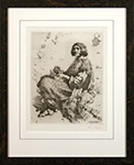 William Robinson Leigh - Zuni Girl. Drypoint etching.