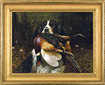 Alexander Pope Jr. - Setter with Pheasant. Oil on canvas.