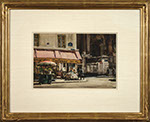 Donald Teague, N.A. - Paris Street Corner. Watercolor painting.